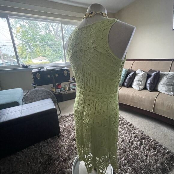 Vintage Kroshetta by Papillion Green Lined Fit & Flare Dress Size Large Witchy - Picture 11 of 14